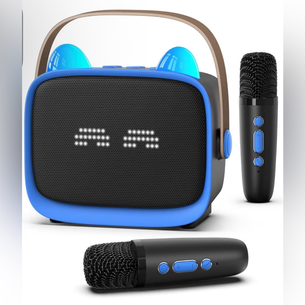 Karaoke Machine With Portable Speaker with 2 Microphones